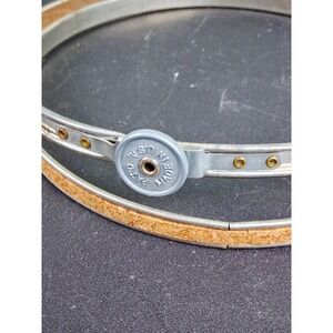 VTG 7" Round Metal Cork Lined Embroidery Hoop with Queen Style Tension Wheel USA